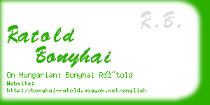 ratold bonyhai business card